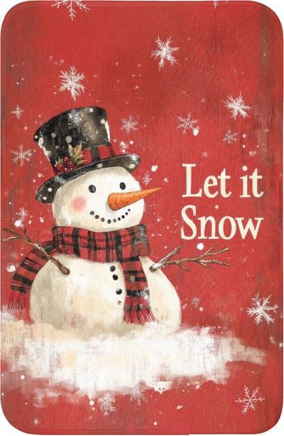 WC mat 40x60 cm - Antislip - Sneeuwpret - Winter - Sneeuwpop - Toiletmat - Vloermat - Douchemat - Toilet tapijt - Toiletmatten