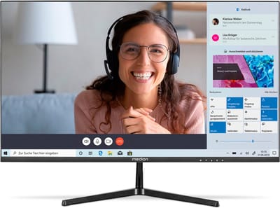 MEDION P52218 (MD 20150) 54,6 cm (22 inch) Full HD breedbeeldmonitor (FHD, 16:9, HDMI, VGA, antiflikkering, antiverblinding, antiblauwlicht, meertalig menu) zwart