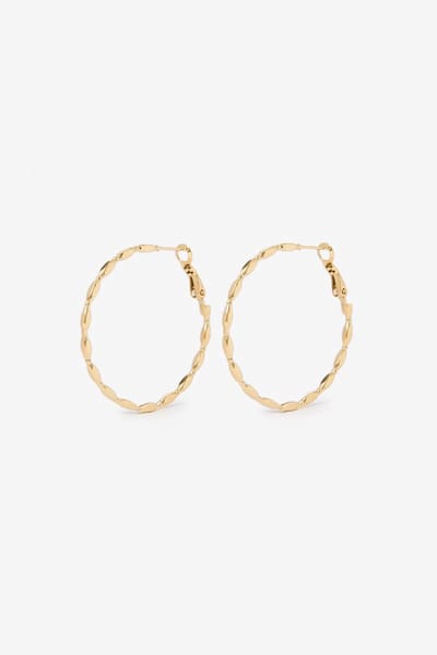 Sissy-Boy - Gold plated irregular hoop oorbellen