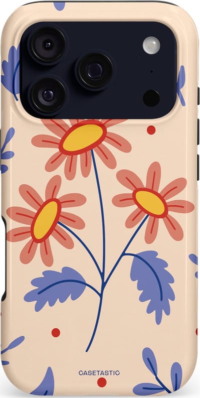 Casetastic hoesje geschikt voor Apple iPhone 17 Pro - MagSafe - Dubbellaagse bescherming - Perzikbloem trio - Fashion Case - Lavendel Perzik Zand