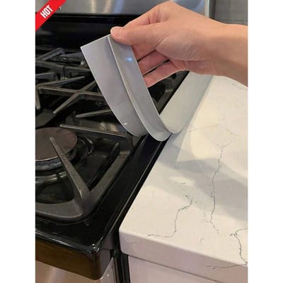 1 stuks Organisch Siliconen Hittebestendige Keuken Kierenstrip, Siliconen Fornuis Kierenhoezen, Olie- en Vuilbestendige Gasfornuis Kieren Zachte Afdichtingsstrip 1pc-grey
