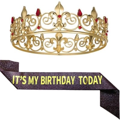 Heren Ronde Kroon Kroon Lint Verjaardagsfeest Decoratie Legering Tiara Accessoires