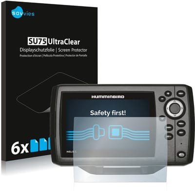 Savvies - Screenprotector voor Humminbird Helix 5 - Folie Beschermfolie transparant 6 Stuks