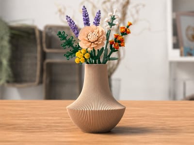 Skushy Vaas Woestijn Beige - Geschikt voor Bouwbloemen - Japandi Designvaas voor Droogbloemen en Kunstbloemen - Sculpturale Decoratieve Vaas - Moderne Woondecoratie