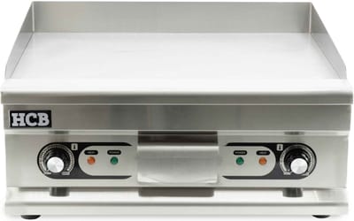 HCB® - Professionele Horeca Bakplaat - glad - 400V - RVS / INOX - Electrisch Teppanyaki Grill apparaat - 52x60x31 cm (DxBxH) - 23 kg - 1632