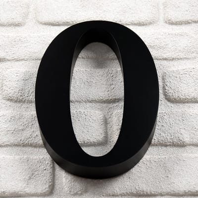 Promessa-Design - Huisnummer 0 RVS Zwart 3D Bold - Hoogte 25 cm - Dikte 3 cm - Type 3D/25/Zwart/0/RomaBold.
