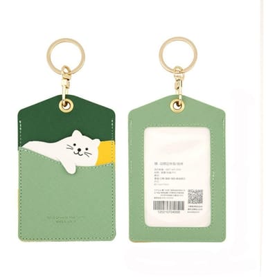 Schattige Dieren Kaarthouder PU ID Beschermhoes Sleutelhanger Werkkaart Liftkaart Hanger Sleutelhanger Creditcardhoes Pakket