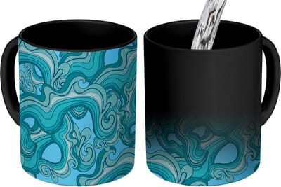 Magische Mok - Foto op Warmte Mokken - Koffiemok - Zee - Patronen - Marmer - Magic Mok - Beker - 350 ML - Theemok