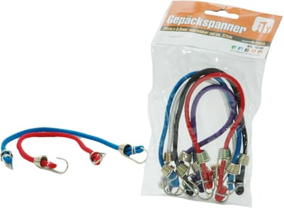 Bagagespin - 5x stuks - snelbinders - 28 cm - gekleurd - spanelastieken met haken