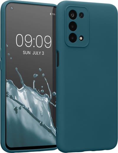 kwmobile telefoonhoesje geschikt voor Oppo A74 (5G) / A54 (5G) - Hoesje voor smartphone - Precisie camera uitsnede - TPU back cover in mat petrol