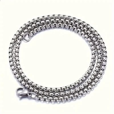 Livano Ketting - Heren - Staal - Nep zilver - Met Hanger - 50cm