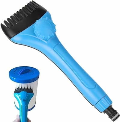 25cm Zwembad Filter Cartridge Cleaner - Zwembadborstel - Draagbare Filter Jet Cleaner - Met Afneembare Borstelkop en Slangaansluiting - Reinigingsborstel - Whirl Pool Filterreiniger - Voor Zwembad Hot Tub Spa Vijver Schoonmaak Accessoire
