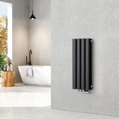Paneelradiator - Verticale radiator Buisradiator - Ruimte verwarmen - Compact formaat - 600 x 240 mm - Antraciet