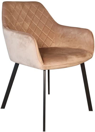 Eetkamerstoel met armleuning Yurgan velvet champagne eetstoel zetel