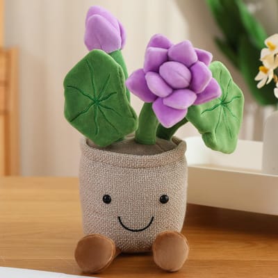 Plante en pot Lotus Créative Peluche Peluche Fleur de Lotus Jouets Décor Doux Bureau Table Poupée Décoration Maison Poupées Fille about 25-30cm