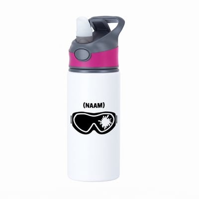 Hacebo® - Paintball met eigen naam waterfles met rietje roze - Sport - Paintballer - Sport - water fles - 650ML