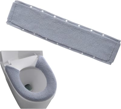 Donkergrijze Toiletbril Cover, Dikke Polyester Toiletmat, Hoge Elasticiteit, Geschikt voor Diverse Toiletten en Comfortabel Gebruik