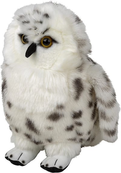 Nature Planet pluche knuffel - sneeuwuil - 18 cm - dieren knuffels - vogels - uilen