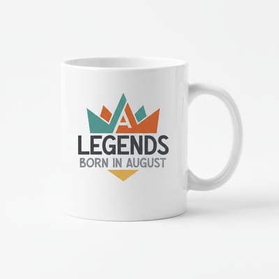 Legends Are Born in August Keramische Mok 330 ml – Verjaardag Cadeau Koffie- en Theemok