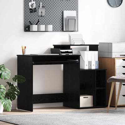vidaXL - Bureau - Zwart - Eiken - 120,5 - x - 44 - x - 88,5 - cm - Bewerkt - hout