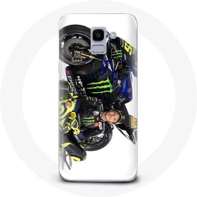 Coque - Valentino Rossi - Galaxy J6 2018 - Souple - Protection - Pilote de vitesse blanc