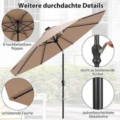 Dubbele zweefparasol 460x270 cm – Depauwonen extra grote tuin- en terrasparasol met UV-bescherming UPF50+, waterafstotend polyester, kruklift zwengel, schemerblauw, cilinder vorm, ideaal voor tuin,...