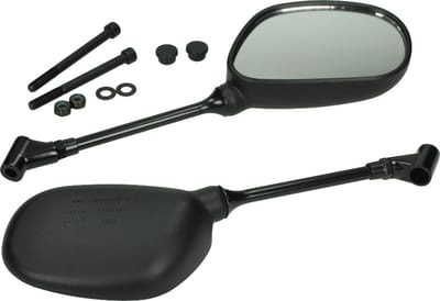 Spiegelset in zwart van Mezoly | Voor Peugeot Kisbee en New Vivacity vanaf 2008 | Set links en rechts