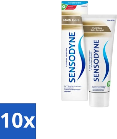 10 x Sensodyne Tandpasta MultiCare 75 ml - Gevoelige Tanden - Mondverzorging - Tandpasta - Tandgevoeligheid - Tandplak