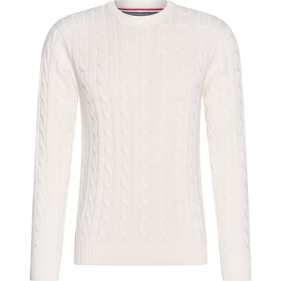 Cappuccino Italia - Heren Trui Adria Kabel - Wit - Maat XXL