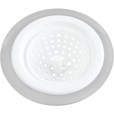 Filtre d'évier de cuisine en silicone, filtre de sol de douche, couvercle d'évier, filtre à cheveux d'égout, bouchon de filtre d'égout d'évier, accessoire de salle de bain blanc