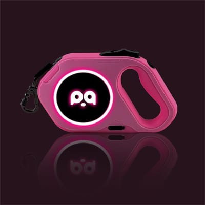 5M Automatische Intrekbare Grote Hondleiband Voor Middelgrote Grote Honden LED Verlichting Duurzaam Huisdier Wandel Nylon Leidsel Touw Mascotas Leibanden (Pink,5M-within 50kg)