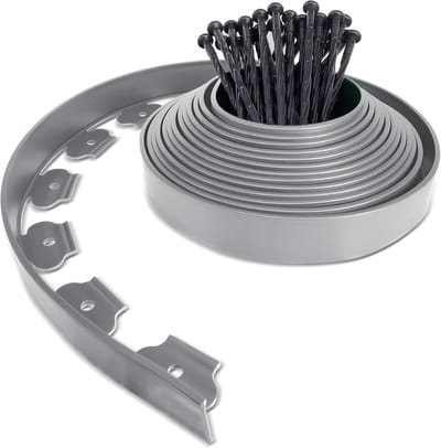 Dailygoods- Tuinrandset 10 m - Flexibele Kunststof Rand - 30 Verankeringsspieken - 5 cm Hoge Borderrand - Decoratieve Tuinrand - Gemakkelijk te Installeren