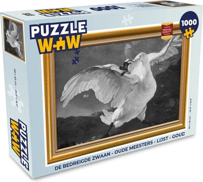 Puzzel De bedreigde zwaan - Oude meesters - Lijst - Goud - Legpuzzel - Puzzel 1000 stukjes volwassenen