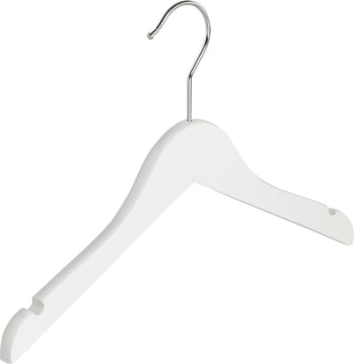 De Kledinghanger Gigant - Kledinghanger - Kinderen - 7302BA - 50 Stuks - Blousehanger - Shirthanger - Lotushout - Wit Gelakt - Vlak Model - Rokinkepingen - 32 cm - Kleerhanger - Kinderhanger (7302BA_01/50)
