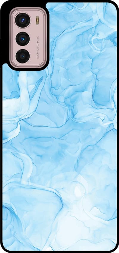 Smartphonica Telefoonhoesje Geschikt voor Motorola Moto G42 met marmer opdruk - TPU backcover case marble design - Lichtblauw geschikt voor Motorola Moto G42
