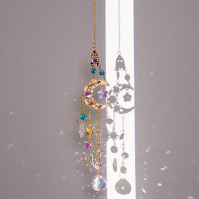 Kristallen Zonnevanger Hanger Zon Maan Regenboog Prisma's Windgong Vintage Raam Hangend Lichtvanger Huis Tuin Ambachtelijke Decoratie white