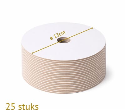 Bakdozen.nl Taartkarton 13 cm (5 Inch) met Centraal Gat - Stapeltaart Onderplaat - Wit - 25 Stuks