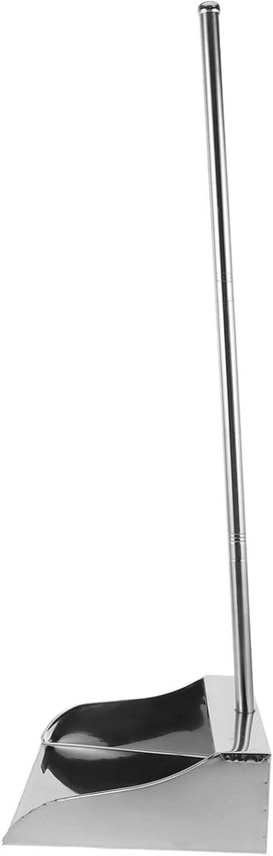 Stoffer en blik - Vuilnisblik metaal - Efficiënt schoonmaken - Grote roestvrij staal - 70 x 255 cm - Zilver