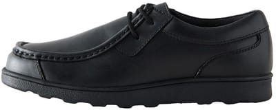 Next - Jongens - Leren veterschoenen voor school met brede pasvorm (G) - Zwart