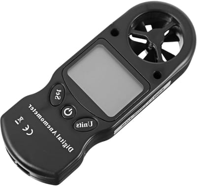Digitale Windmeter - Luchtmeter Anemometer - Omgevingsanalyse - Hygrothermograaf Functie - 11.5 x 4.3 cm - Grijs