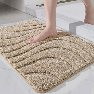 40 x 60 cm Antislip Badmat Absorberend Wasbaar Badkamertapijt Zachte Microvezel Badmatten Badkamer Accessoires Beige