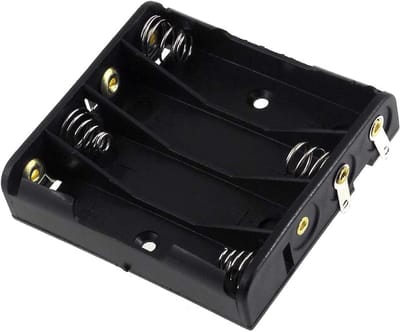 Batterijhouder AAA - Batterijbox Houder - Apparaten Voeden - Met Soldeerpunten - 4x Batterij - Zwart