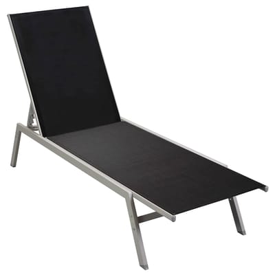 vidaXL - Ligbed - staal - en - textileen - zwart