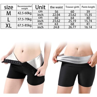 2-in-1 Dames Sauna Broek voor Workout Gewichtsverlies Afslankbroek Trainingsmaillot Sauna Zweetbroek beige