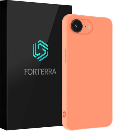 Hoesje Geschikt voor Apple iPhone 16e - Sterk & Shockproof - Siliconen Case - Hoes Cover - Perzik