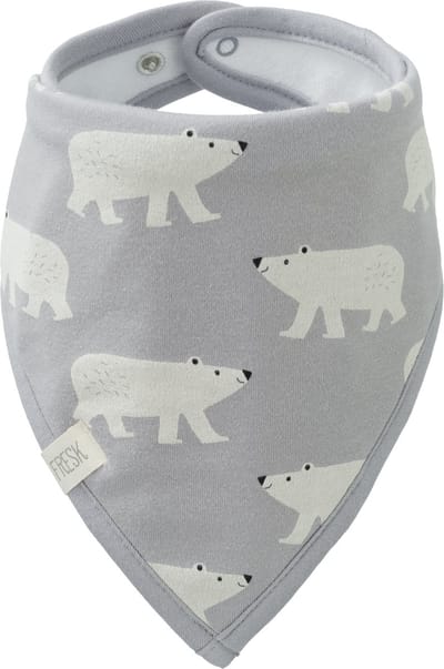 Fresk Bandana voor Baby's/ Kinderen â€“ Slabbetje Met Drukknoop â€“ Zakdoek â€“ Biologisch Katoen â€“ Polar Bear