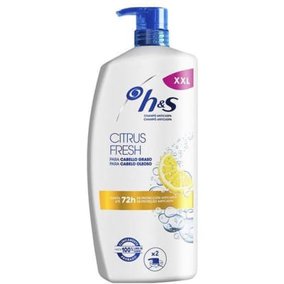 H&amps Citrus Fresh Anti-Roos Shampoo Voor Vettig Haar, 1000 ML Dispenser 1000 ml