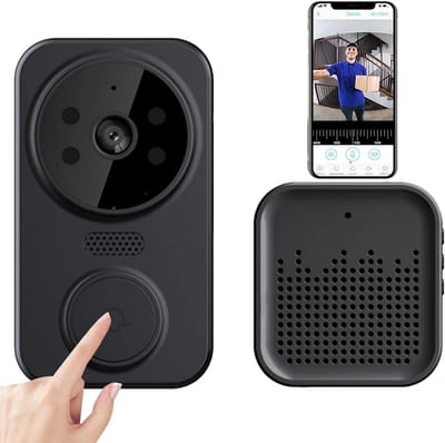 Slimme Deurbel Camera - Draadloze Intercom - Beveiliging Thuis - Tweeweg Audio - 480p Resolutie - Zwart