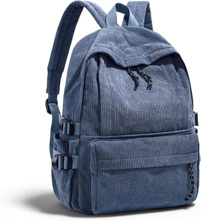corduroy schoolrugzak, veelzijdige stadsrugzak, dagrugzak voor school, reizen en werk.