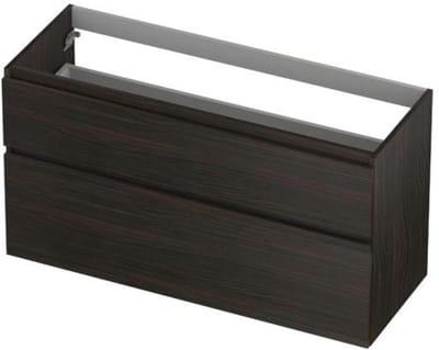 INK - Onderkast 2 Laden Greeploos Hout Decor met Houten Keerlijst A-symmetrisch - 1200x450x650 Mm - Intens Eiken